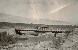 Puente sobre el Río Lluta (Actual Puente Santa Lucía, Ruta 11-CH, Provincia de Arica, I Región).