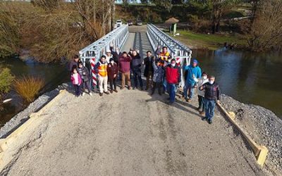 MOP INSTALA PUENTE MECANO QUE DEVUELVE CONECTIVIDAD A 500 FAMILIAS DEL SECTOR DE CHANCO EN VICTORIA