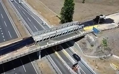 MOP habilitó puente mecano en enlace El Olivo para vehículos livianos