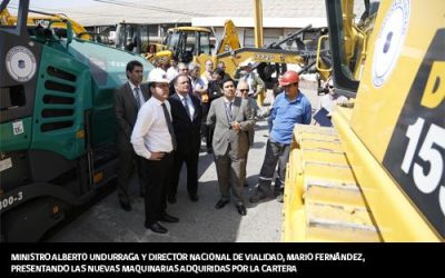 MINISTRO Y DIRECTOR NACIONAL DE VIALIDAD, PRESENTARON 188 NUEVAS MAQUINARIAS PARA TRABAJO ESPECIALIZADO