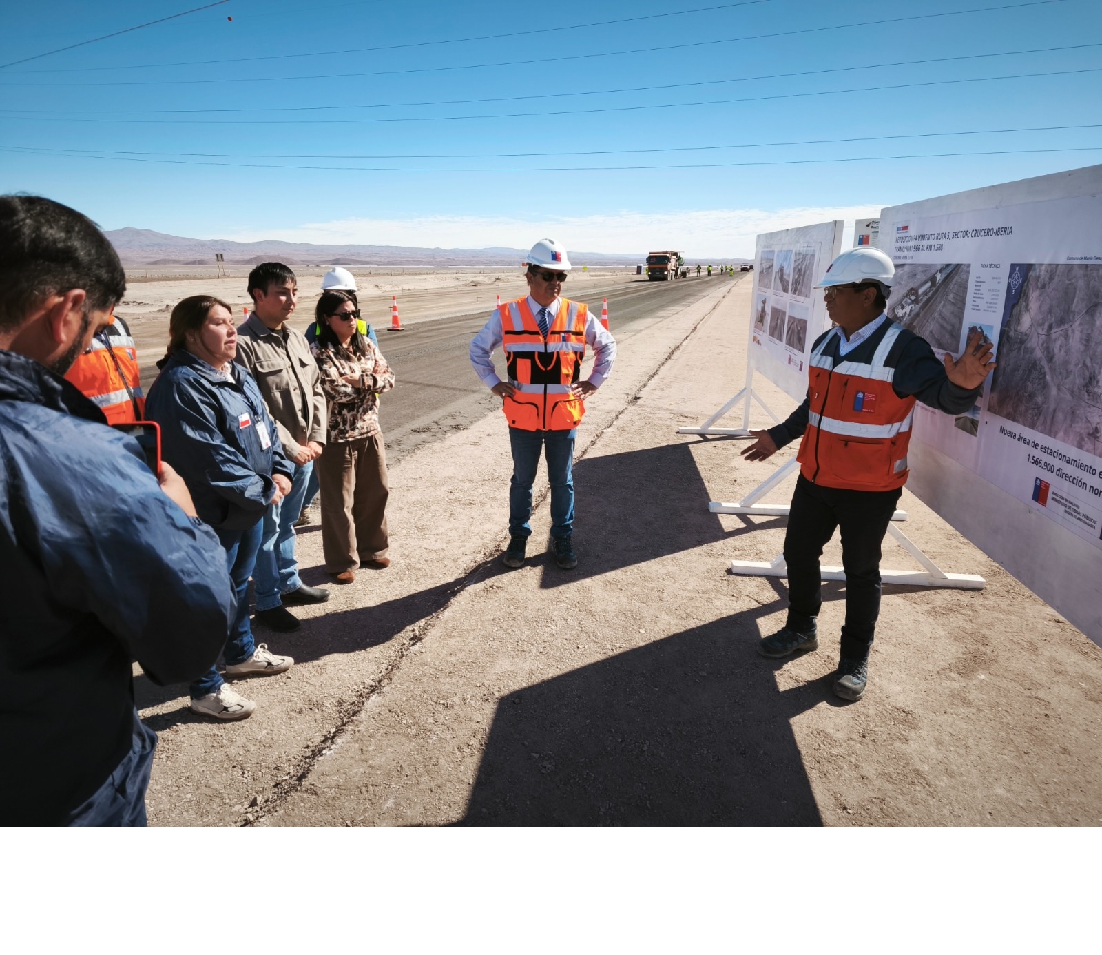 Autoridades de la región de Antofagasta revisaron obras viales en ruta 5 en vísperas de fiesta de la Tirana